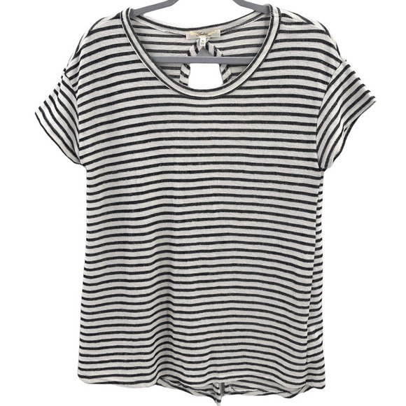 Andree by Unit for Anthropologie Womens Size Medium Striped Split Back Shirt - Picture 9 of 9